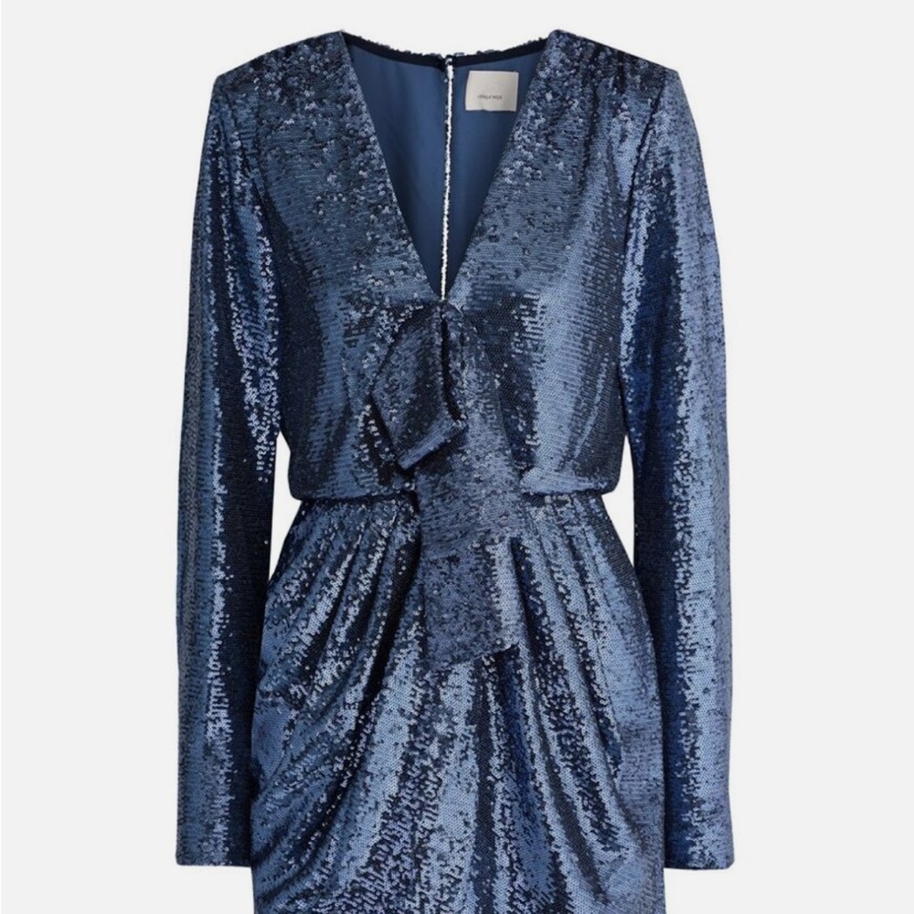 Cinq a Sept Skylar dress, onyx (blue) sequin dress, Size 10